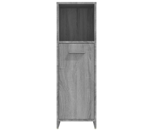 Armario de baño madera contrachapada gris Sonoma 30x30x95 cm