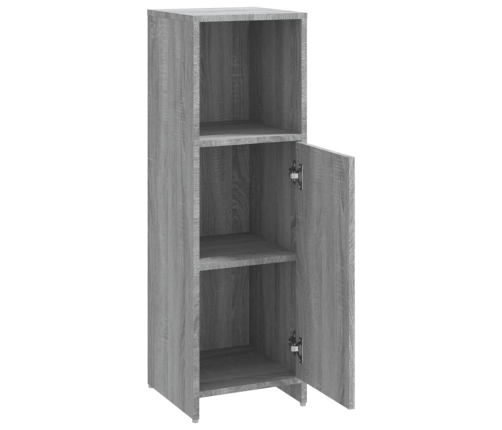 Armario de baño madera contrachapada gris Sonoma 30x30x95 cm