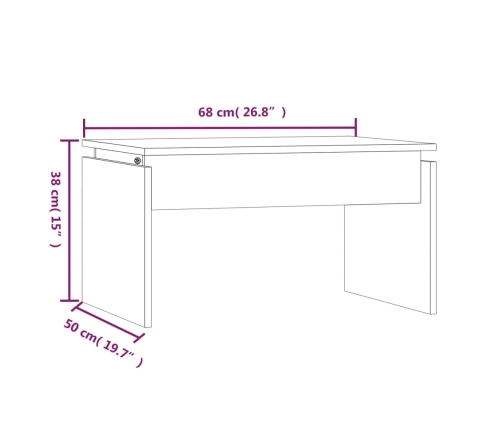 Mesa de centro madera contrachapada roble ahumado 68x50x38 cm