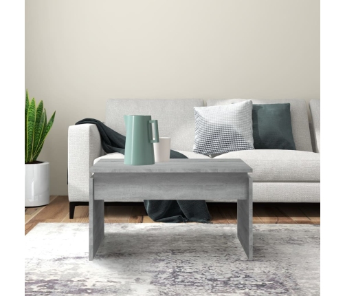 Mesa de centro madera contrachapada gris Sonoma 68x50x38 cm