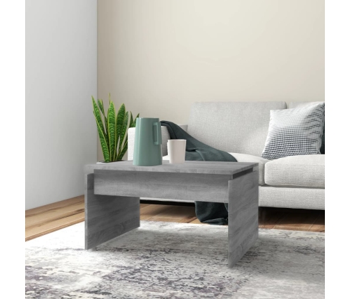 Mesa de centro madera contrachapada gris Sonoma 68x50x38 cm