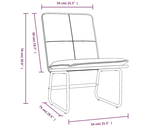 Sillón de cuero sintético negro 54x75x76 cm