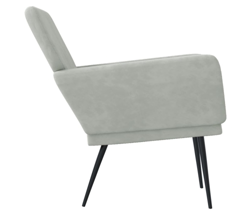 Sillón de terciopelo gris claro 62x79x79 cm