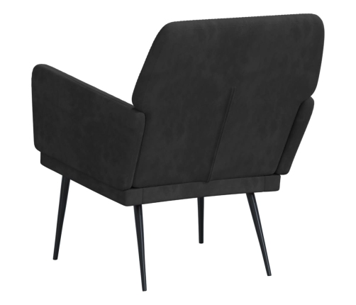 Sillón de terciopelo negro 62x79x79 cm