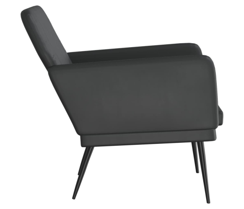 Sillón de cuero sintético negro 61x78x80 cm