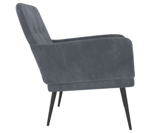 Sillón de terciopelo gris oscuro 62x79x79 cm