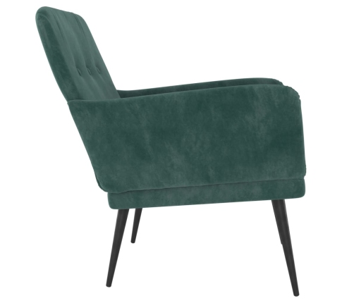 Sillón de terciopelo verde oscuro 62x79x79 cm