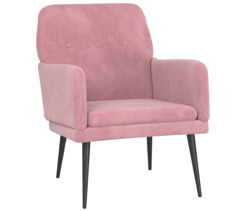 Sillón de terciopelo rosa 62x79x79 cm