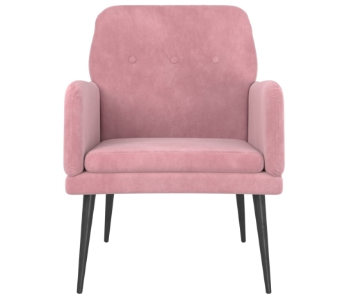 Sillón de terciopelo rosa 62x79x79 cm