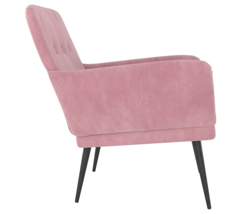 Sillón de terciopelo rosa 62x79x79 cm