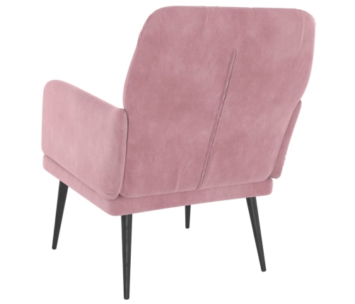 Sillón de terciopelo rosa 62x79x79 cm