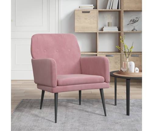 Sillón de terciopelo rosa 62x79x79 cm