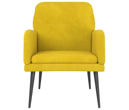 Sillón de terciopelo amarillo 62x79x79 cm