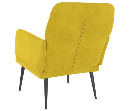 Sillón de terciopelo amarillo 62x79x79 cm