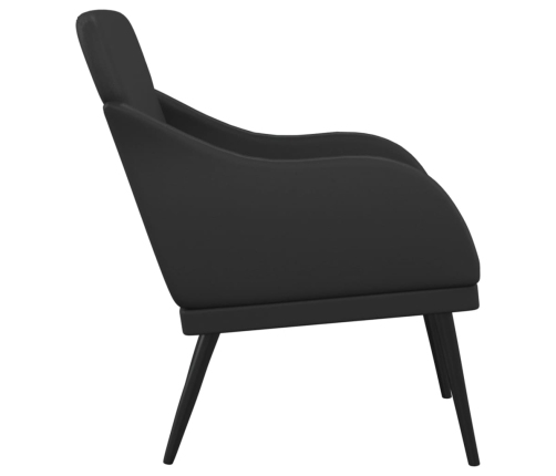 Sillón de cuero sintético negro 63x76x80 cm