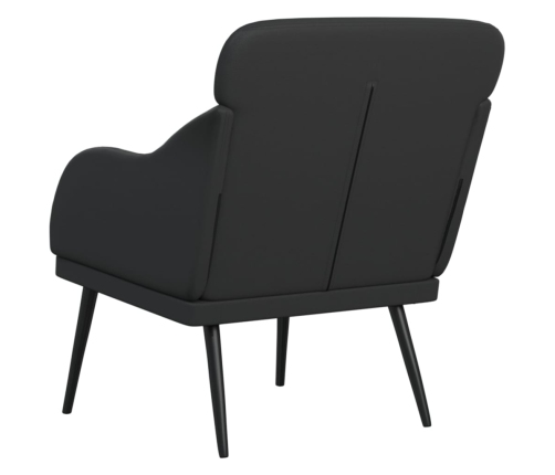 Sillón de cuero sintético negro 63x76x80 cm