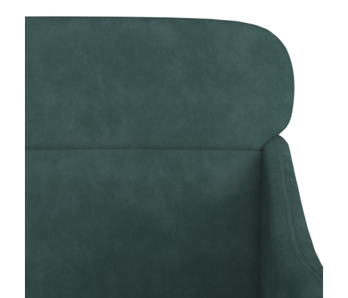 Sillón de terciopelo verde oscuro 63x76x80 cm