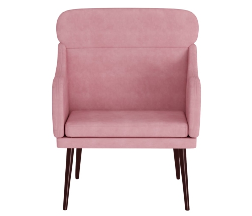 Sillón de terciopelo rosa 63x76x80 cm