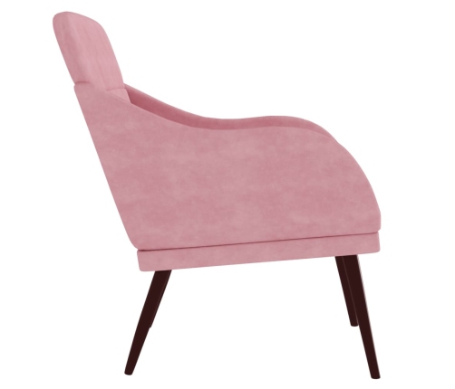 Sillón de terciopelo rosa 63x76x80 cm