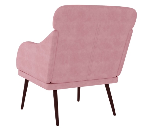 Sillón de terciopelo rosa 63x76x80 cm