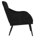 Sillón de terciopelo negro 63x76x80 cm