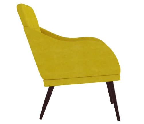 Sillón de terciopelo amarillo 63x76x80 cm