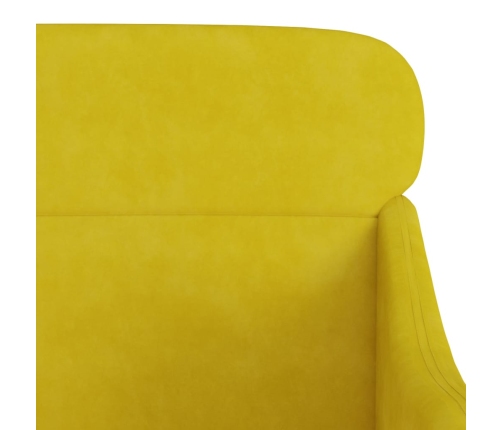 Sillón de terciopelo amarillo 63x76x80 cm