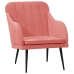 Sillón de terciopelo rosa 63x76x80 cm