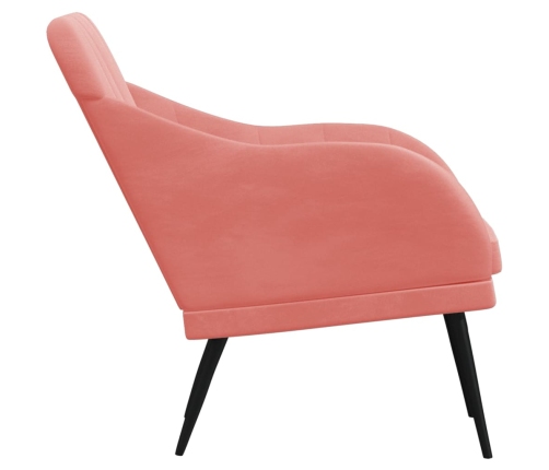 Sillón de terciopelo rosa 63x76x80 cm