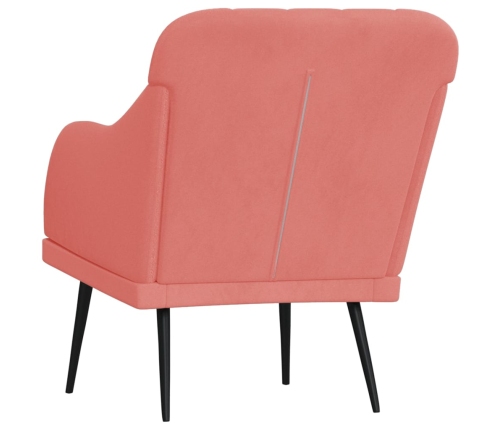 Sillón de terciopelo rosa 63x76x80 cm