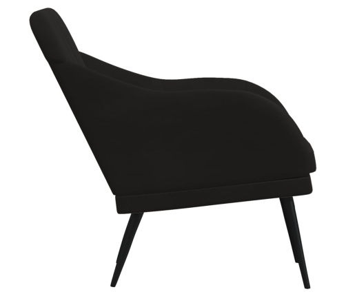 Sillón de terciopelo negro 63x76x80 cm