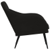 Sillón de terciopelo negro 63x76x80 cm