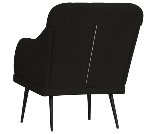 Sillón de terciopelo negro 63x76x80 cm