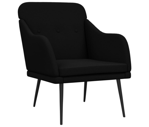 Sillón de tela negro 63x76x80 cm