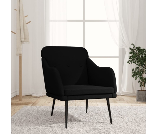 Sillón de tela negro 63x76x80 cm