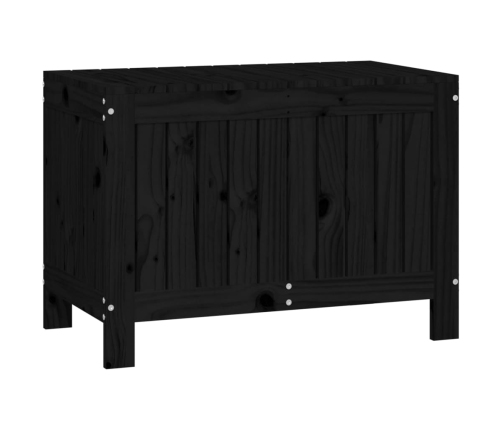 Caja de almacenaje jardín madera de pino negro 76x42,5x54 cm