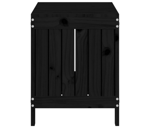 Caja de almacenaje jardín madera de pino negro 76x42,5x54 cm