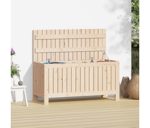 Caja de almacenaje jardín madera maciza de pino 108x42,5x54 cm