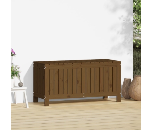 Caja de almacenaje jardín madera pino marrón miel 108x42,5x54cm