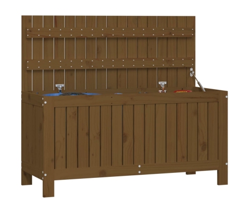 vidaXL Caja de almacenaje jardín madera pino marrón miel 108x42,5x54cm