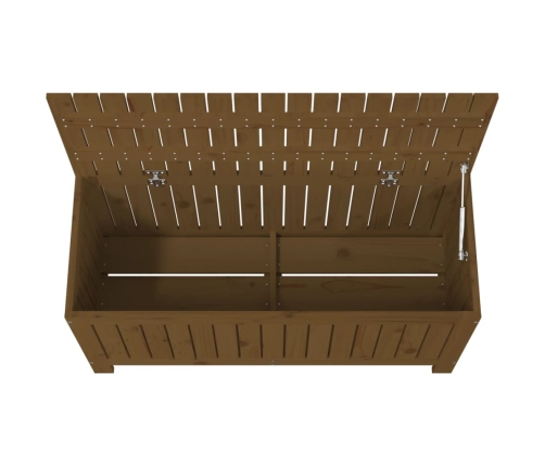 Caja de almacenaje jardín madera pino marrón miel 108x42,5x54cm