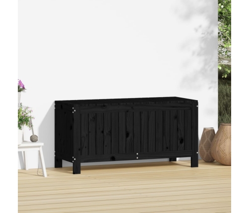 vidaXL Caja de almacenaje jardín madera de pino negro 108x42,5x54 cm