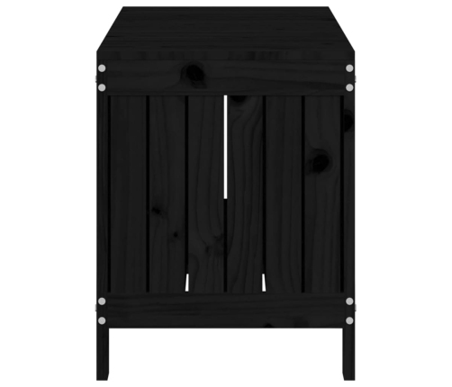 vidaXL Caja de almacenaje jardín madera de pino negro 108x42,5x54 cm