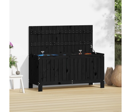 vidaXL Caja de almacenaje jardín madera de pino negro 108x42,5x54 cm