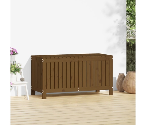 Caja de almacenaje jardín madera pino marrón miel 115x49x60 cm