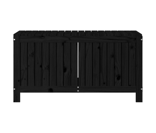 Caja de almacenaje jardín madera de pino negro 115x49x60 cm