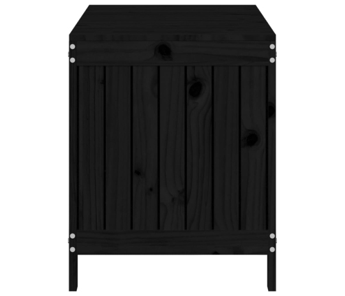 Caja de almacenaje jardín madera de pino negro 115x49x60 cm