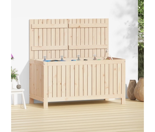 Caja de almacenaje jardín madera maciza de pino 121x55x64 cm