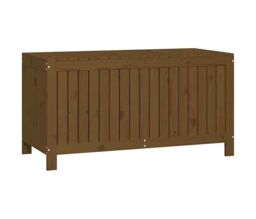 Caja de almacenaje jardín madera pino marrón miel 121x55x64 cm