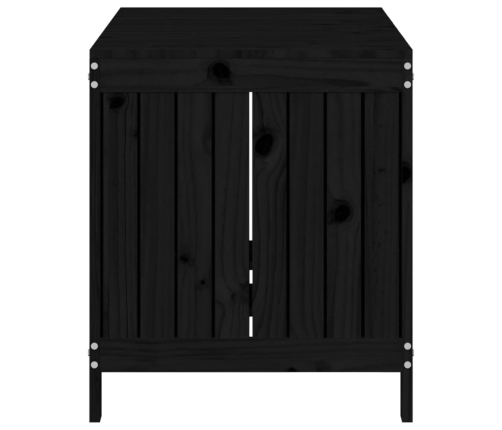 Caja de almacenaje jardín madera de pino negro 121x55x64 cm